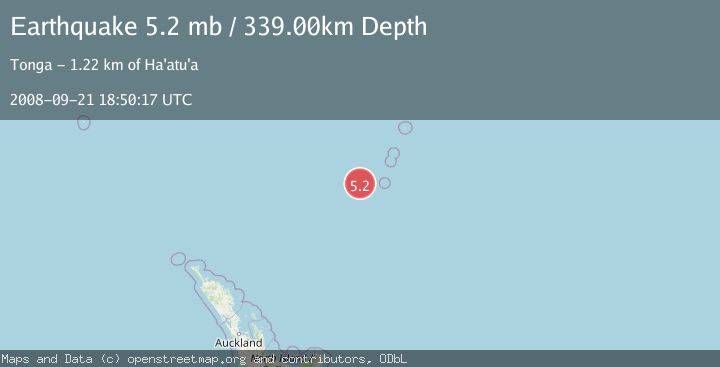 Map of KERMADEC ISLANDS REGION