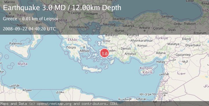 Map of DODECANESE ISLANDS, GREECE