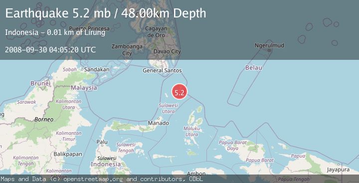 Map of KEPULAUAN TALAUD, INDONESIA