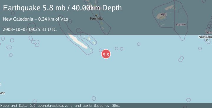 Map of SOUTHEAST OF LOYALTY ISLANDS