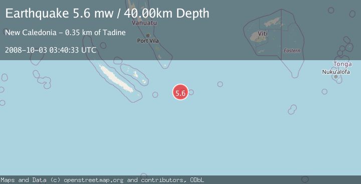 Map of SOUTHEAST OF LOYALTY ISLANDS