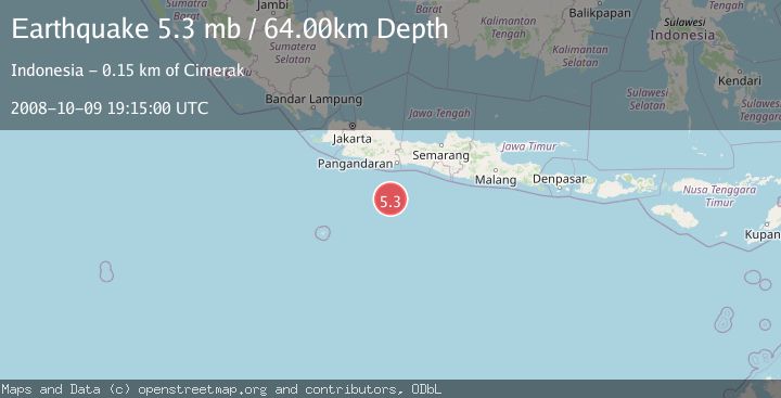 Map of SOUTH OF JAVA, INDONESIA