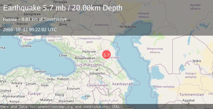 Map of CAUCASUS REGION, RUSSIA