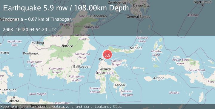 Map of MINAHASA, SULAWESI, INDONESIA