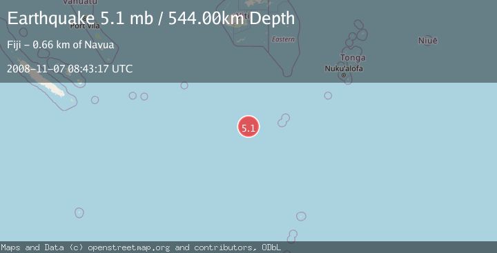 Map of SOUTH OF FIJI ISLANDS