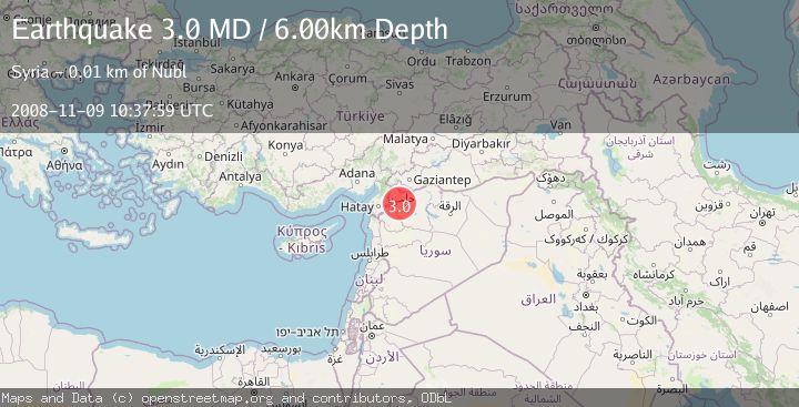 Map of TURKEY-SYRIA BORDER REGION