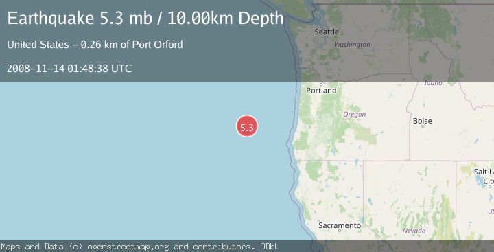Map of OFF COAST OF OREGON