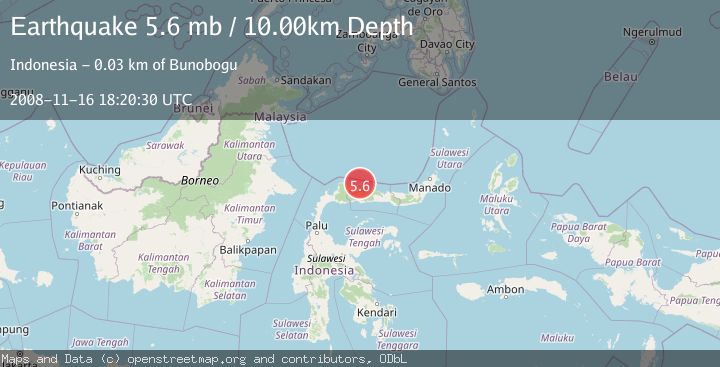 Map of MINAHASA, SULAWESI, INDONESIA