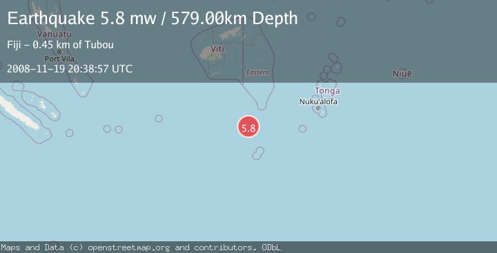 Map of SOUTH OF FIJI ISLANDS