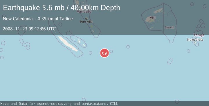 Map of SOUTHEAST OF LOYALTY ISLANDS