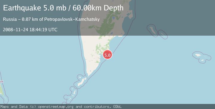 Map of OFF EAST COAST OF KAMCHATKA