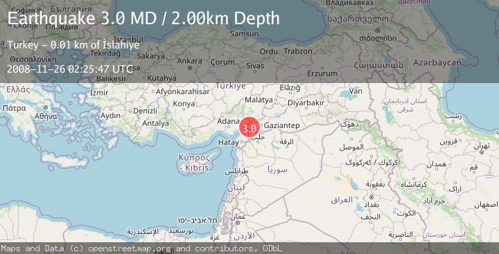 Map of TURKEY-SYRIA BORDER REGION