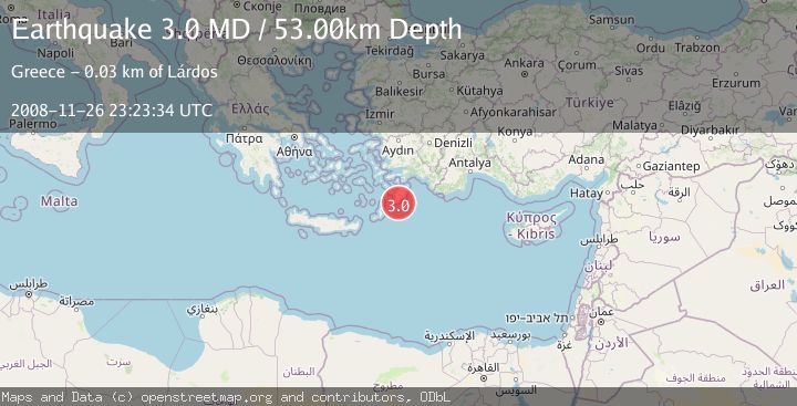 Map of DODECANESE ISLANDS, GREECE