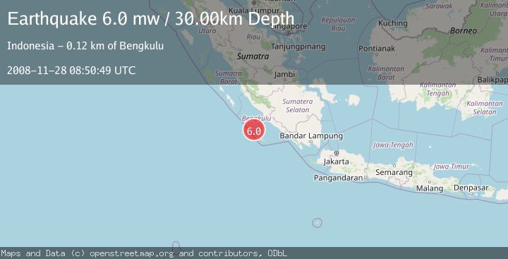Map of SOUTHERN SUMATRA, INDONESIA