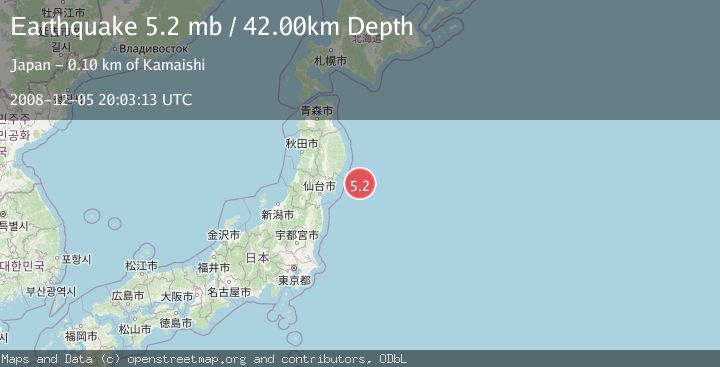 Map of NEAR EAST COAST OF HONSHU, JAPAN