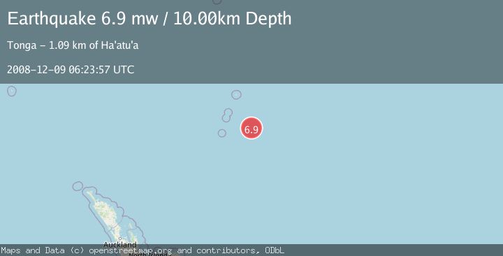 Map of KERMADEC ISLANDS REGION