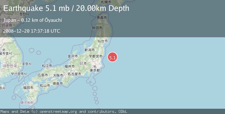 Map of OFF EAST COAST OF HONSHU, JAPAN