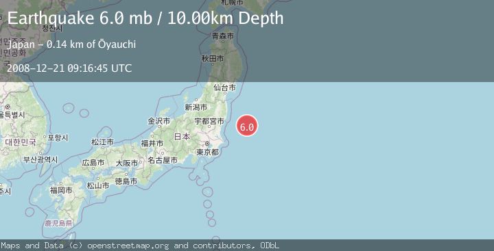 Map of OFF EAST COAST OF HONSHU, JAPAN