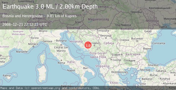 Map of BOSNIA AND HERZEGOVINA