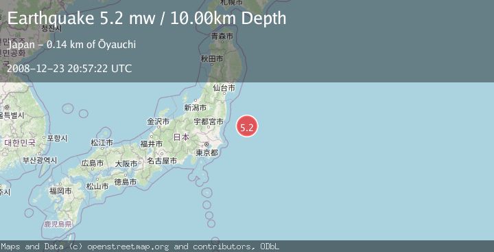 Map of OFF EAST COAST OF HONSHU, JAPAN