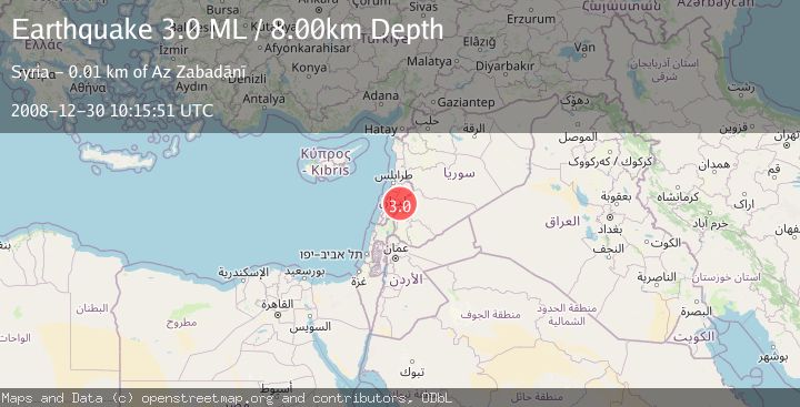 Map of LEBANON - SYRIA REGION