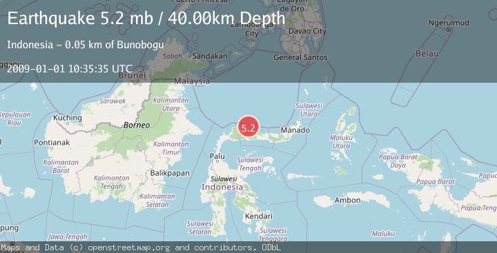 Map of MINAHASA, SULAWESI, INDONESIA