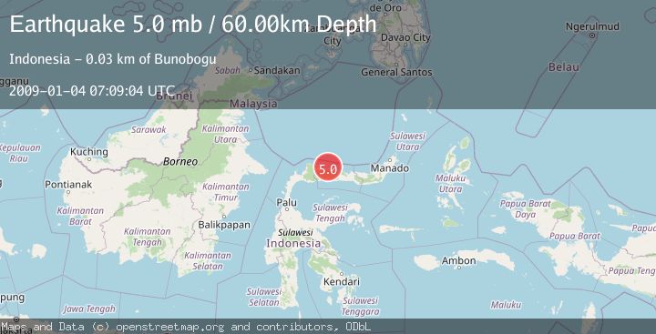 Map of MINAHASA, SULAWESI, INDONESIA