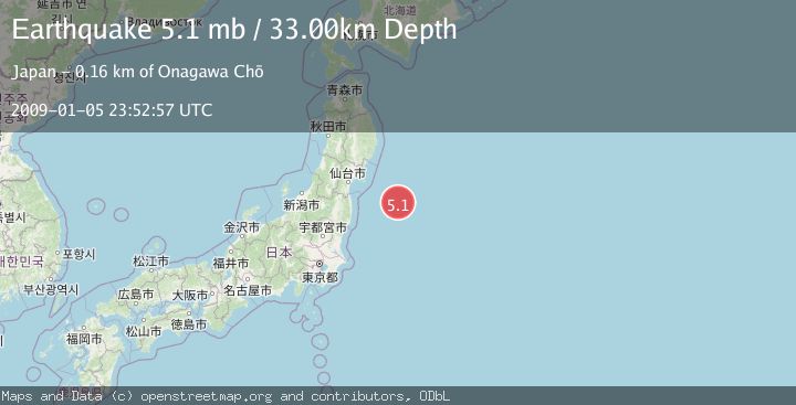 Map of OFF EAST COAST OF HONSHU, JAPAN