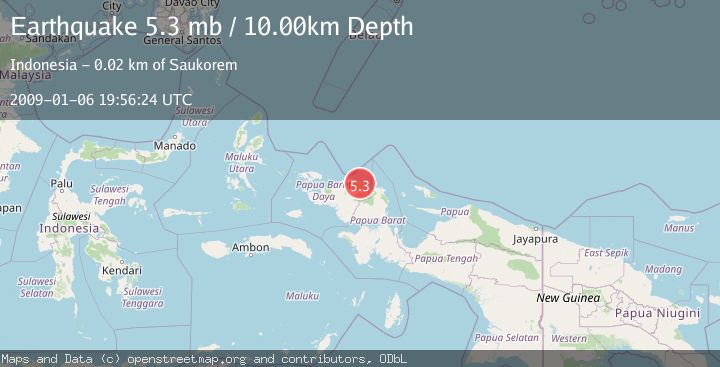 Map of NEAR N COAST OF PAPUA, INDONESIA