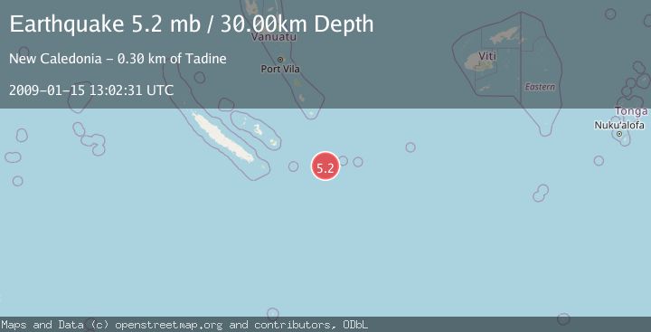 Map of SOUTHEAST OF LOYALTY ISLANDS