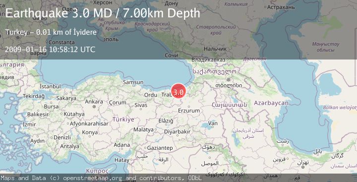 Map of EASTERN TURKEY