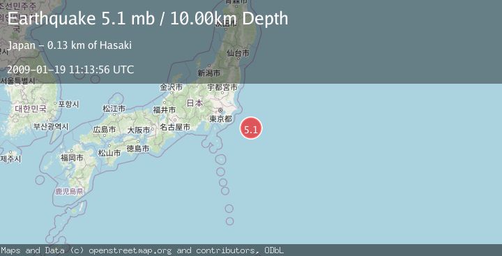 Map of OFF EAST COAST OF HONSHU, JAPAN
