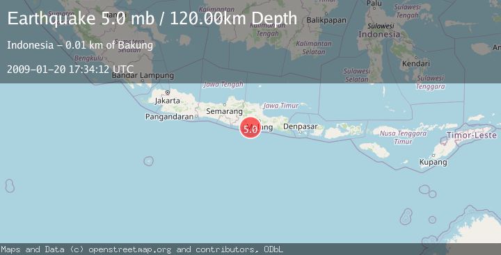 Map of JAVA, INDONESIA