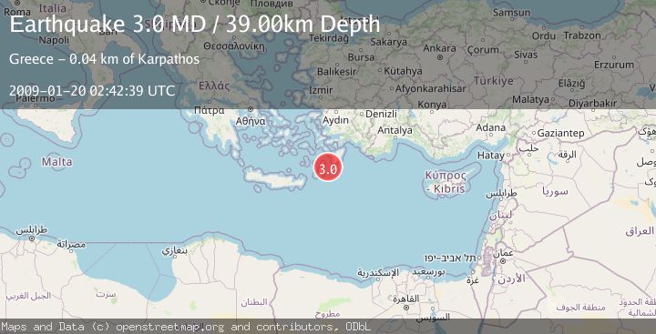 Map of DODECANESE ISLANDS, GREECE