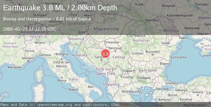 Map of BOSNIA AND HERZEGOVINA