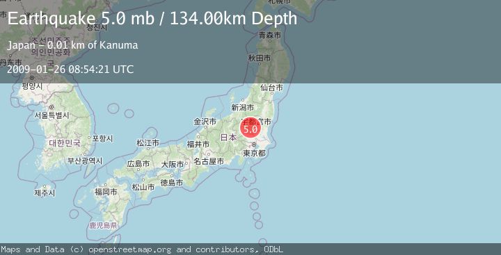 Map of EASTERN HONSHU, JAPAN