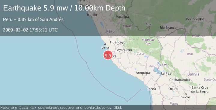 Map of NEAR COAST OF CENTRAL PERU
