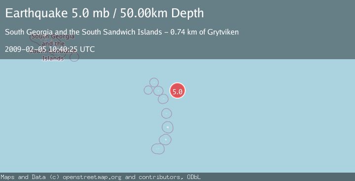 Map of SOUTH SANDWICH ISLANDS REGION