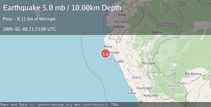 Map of NEAR COAST OF NORTHERN PERU