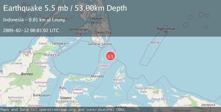 Map of KEPULAUAN TALAUD, INDONESIA