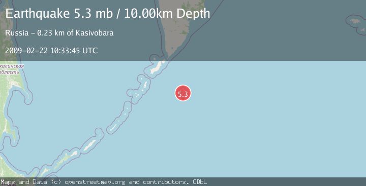 Map of EAST OF KURIL ISLANDS