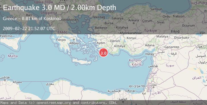Map of DODECANESE ISLANDS, GREECE
