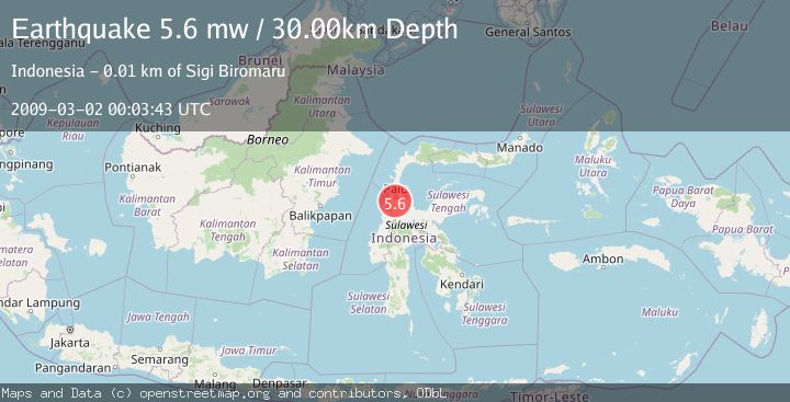 Map of SULAWESI, INDONESIA