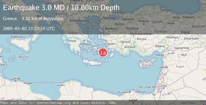 Map of DODECANESE ISLANDS, GREECE