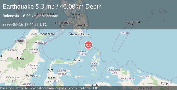 Map of KEPULAUAN TALAUD, INDONESIA