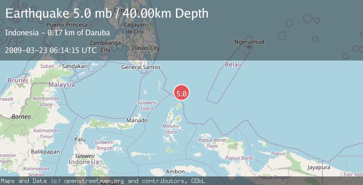Map of NORTH OF HALMAHERA, INDONESIA