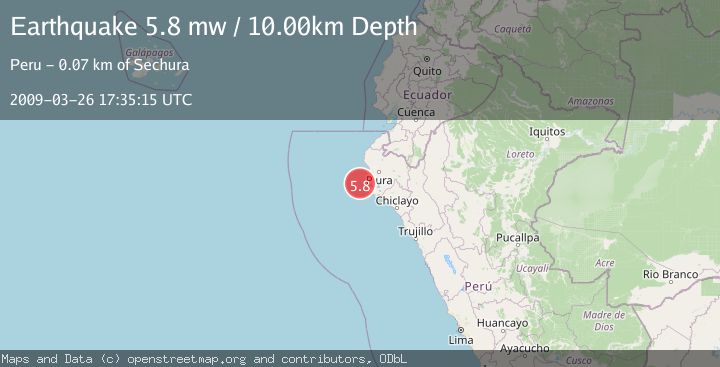 Map of NEAR COAST OF NORTHERN PERU