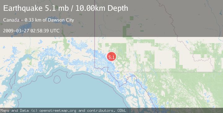 Map of SOUTHERN YUKON TERRITORY, CANADA