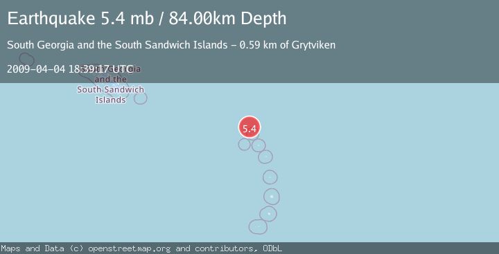 Map of SOUTH SANDWICH ISLANDS REGION