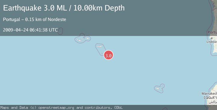 Map of AZORES ISLANDS REGION